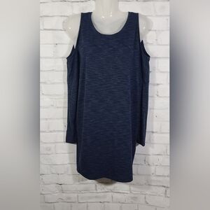 Express Cold Shoulder Long Tunic Top, Small